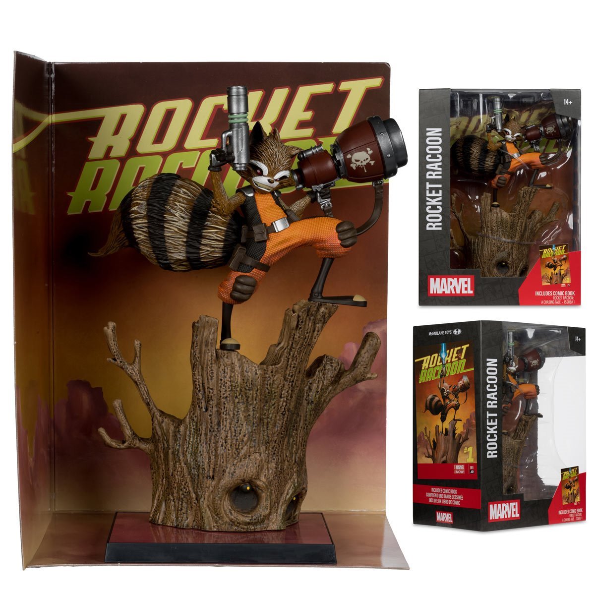 Marvel Rocket Racoon A Chasing Tale #1 1:6 Scale Posed Figure with Scene and Comic