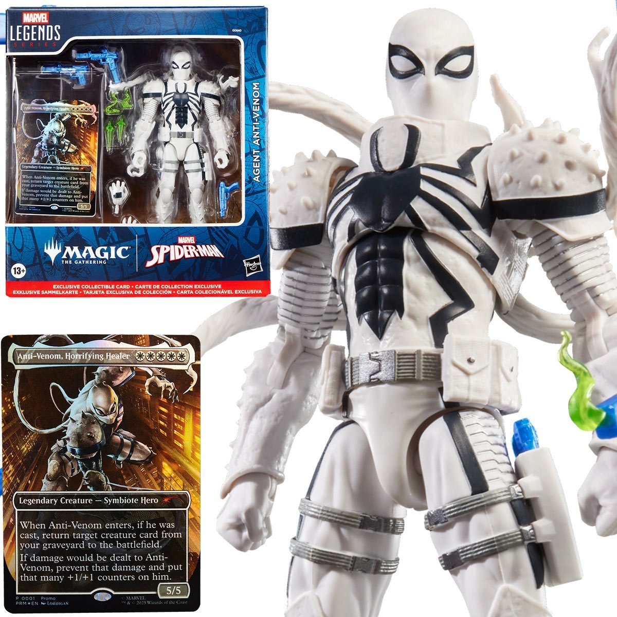 Spider-Man Marvel Legends Magic: The Gathering Agent Anti-Venom 6-Inch Action Figure and Card