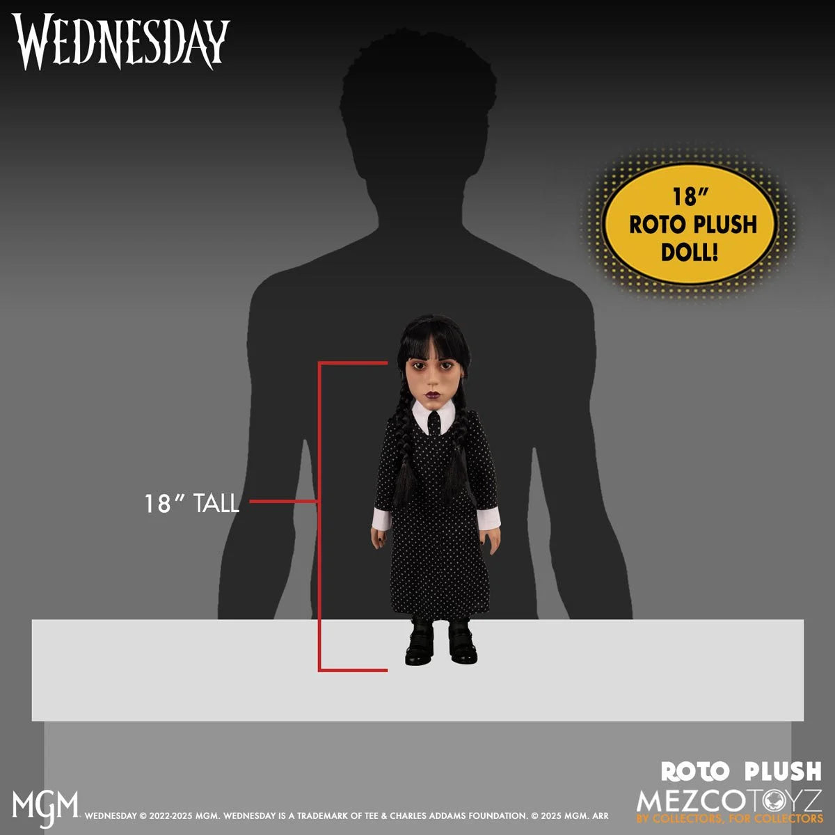 Wednesday Addams Mezco Designer Series 18-Inch Roto Plush Doll