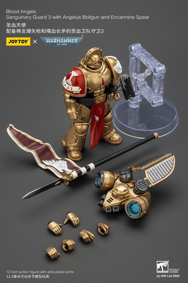 Warhammer 40,000 Blood Angels Sanguinary Guard 3 with Boltgun Spear 1:18 Scale Action Figure