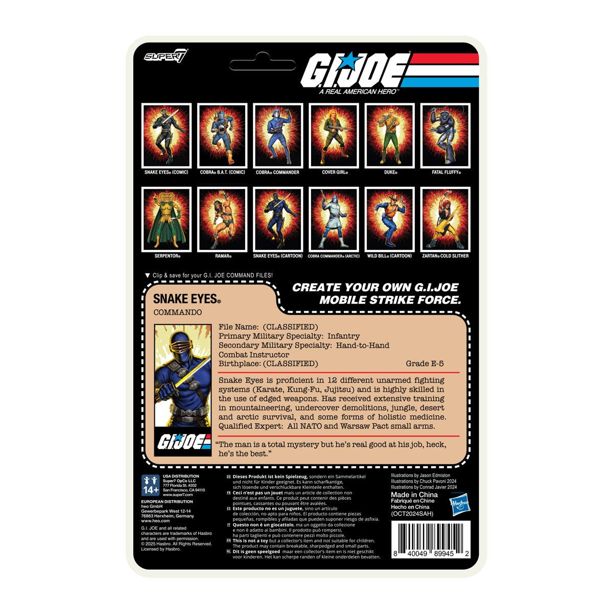 G.I. Joe Snake Eyes (Cartoon) 3 3/4-Inch ReAction+ Figure