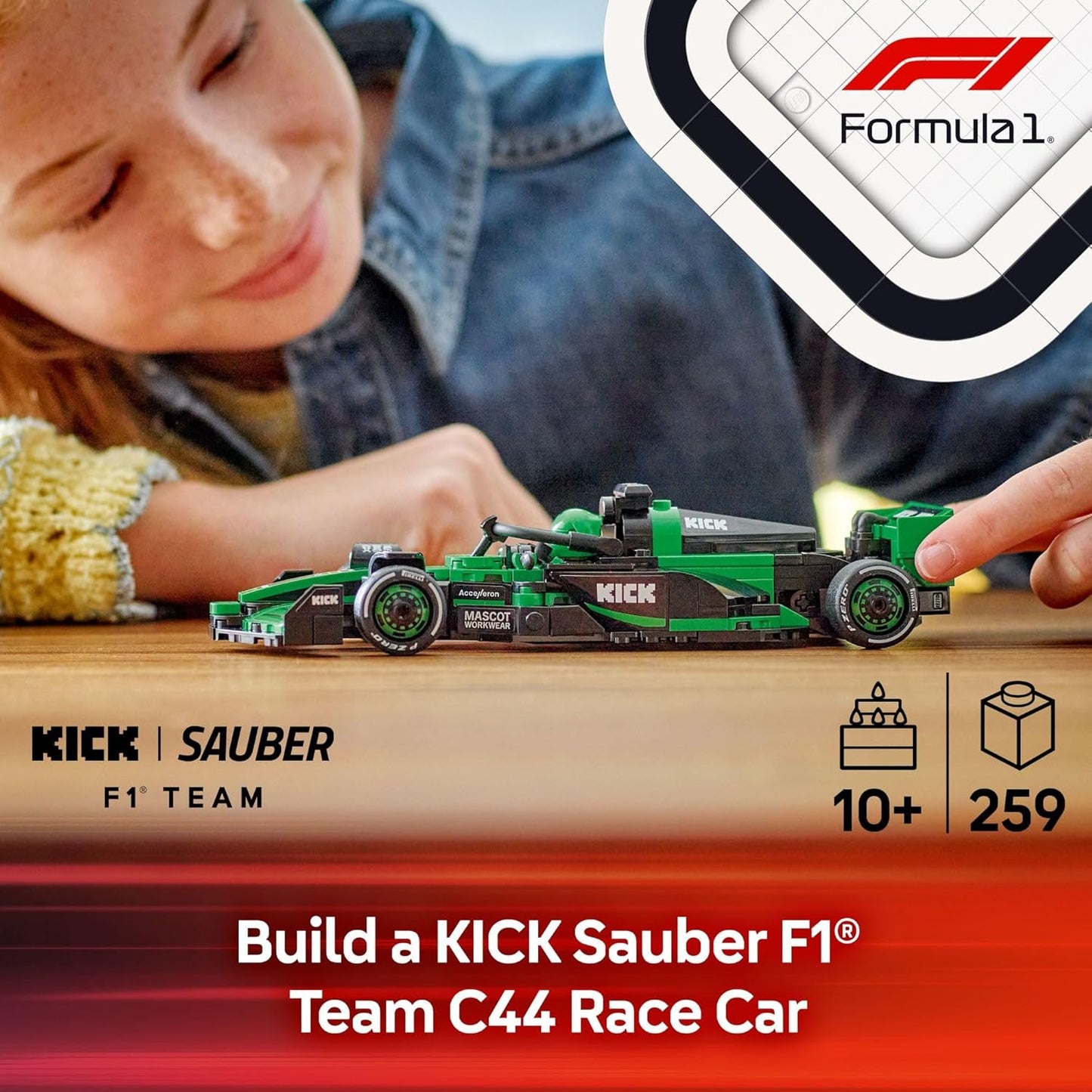 LEGO Speed Champions Kick Sauber F1 Team C44 Race Car Toy