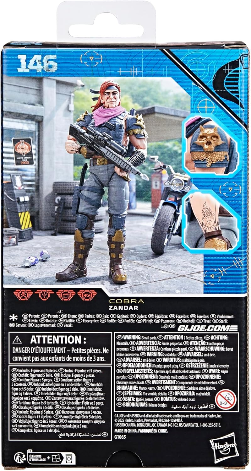 G.I. Joe Classified Series Dreadnok Zandar, Collectible 6 Inch Action Figure with 5 Accessories