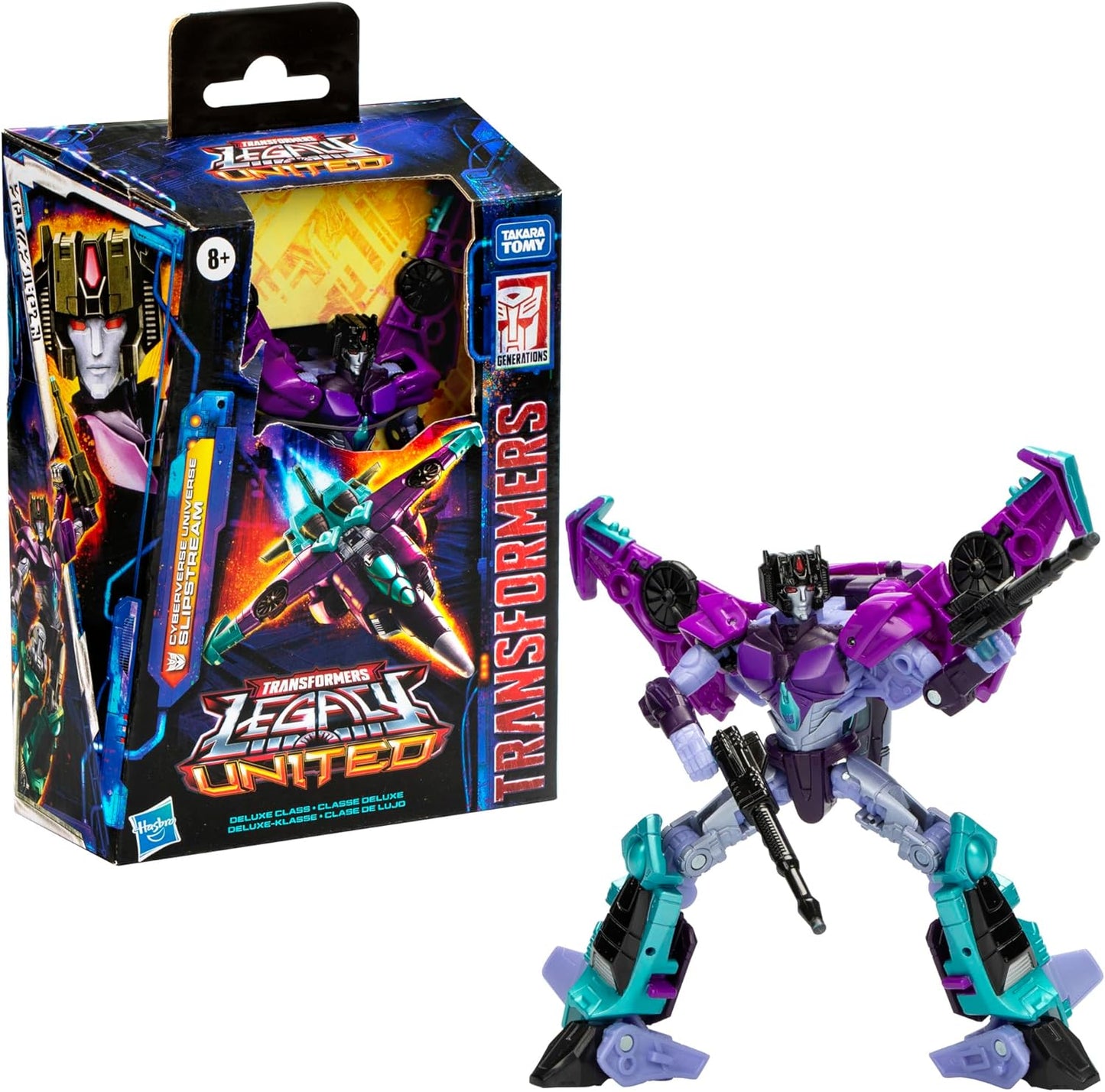 Transformers Legacy United Deluxe Class Cyberverse Universe Slipstream, 5.5-inch Converting Action Figure, 8+