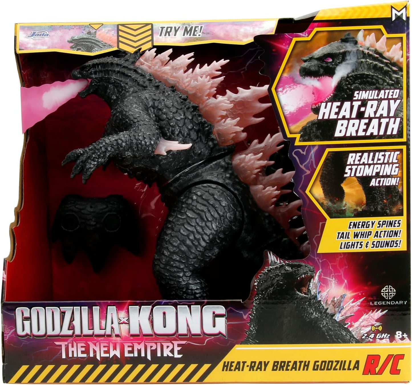 Jada Toys - Godzilla X Kong: Heat-Ray Breath Godzilla Remote Control Figure