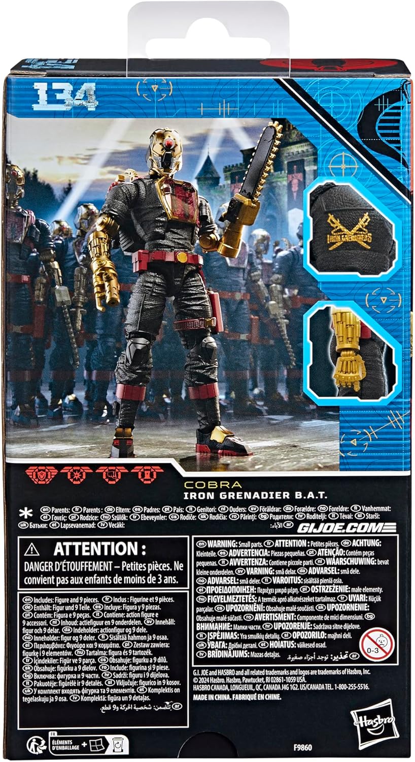 G.I. Joe Classified Series Iron Grenadier B.A.T. Collectible Action Figure with 9 Accessories