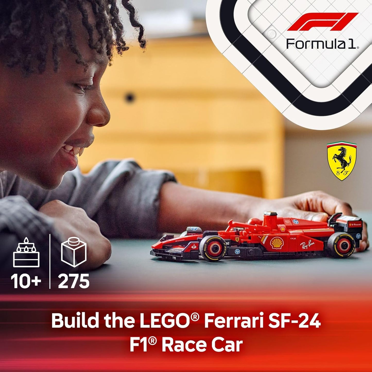 LEGO Speed Champions Ferrari SF-24 F1 Race Car Building Set – Ferrari Toy for Kids Ages 10+, Boys & Girls – Model Car Kit for Play or Display