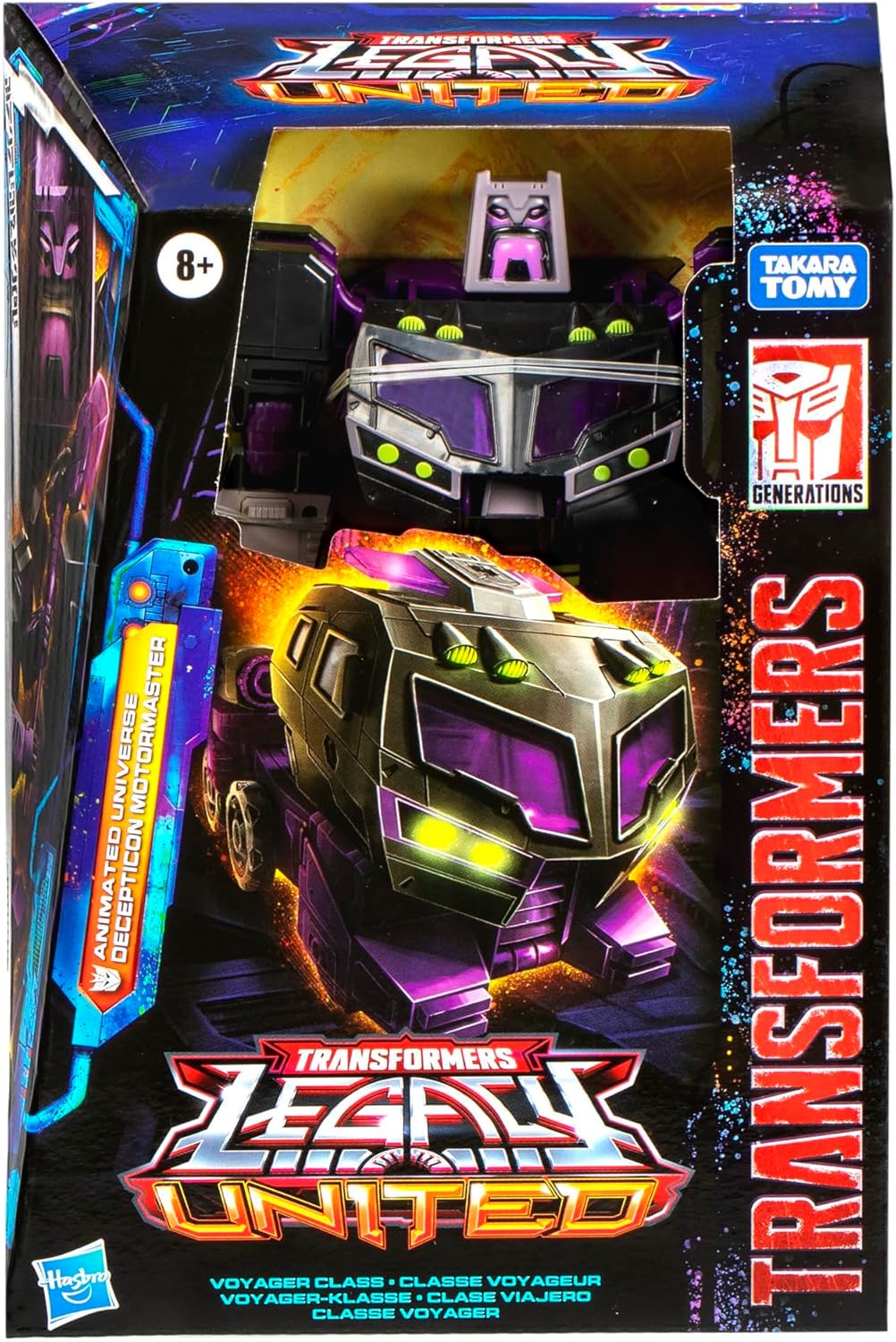 Transformers Legacy United Voyager Class Animated Universe Decepticon Motormaster, 7-inch Converting Action Figure, for Boys and Girls Ages 8+