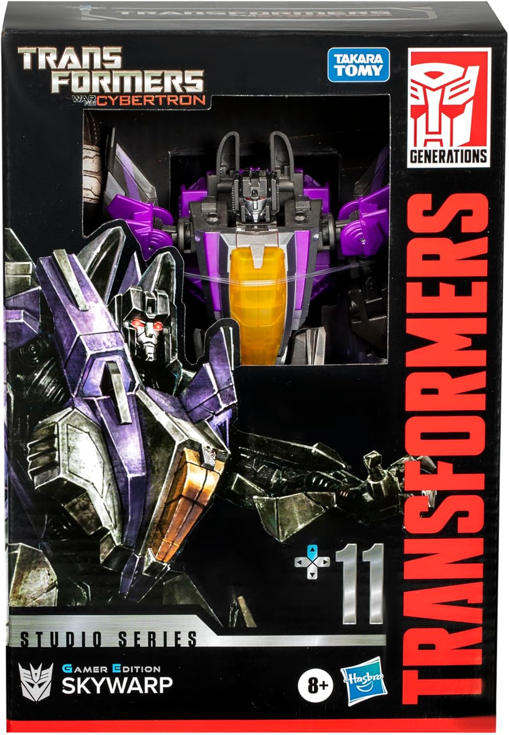 Transformers Toys Studio Series Voyager Class Transformers: War for Cybertron 11 Gamer Edition Skywarp, 6.5-inch Converting Action Figure
