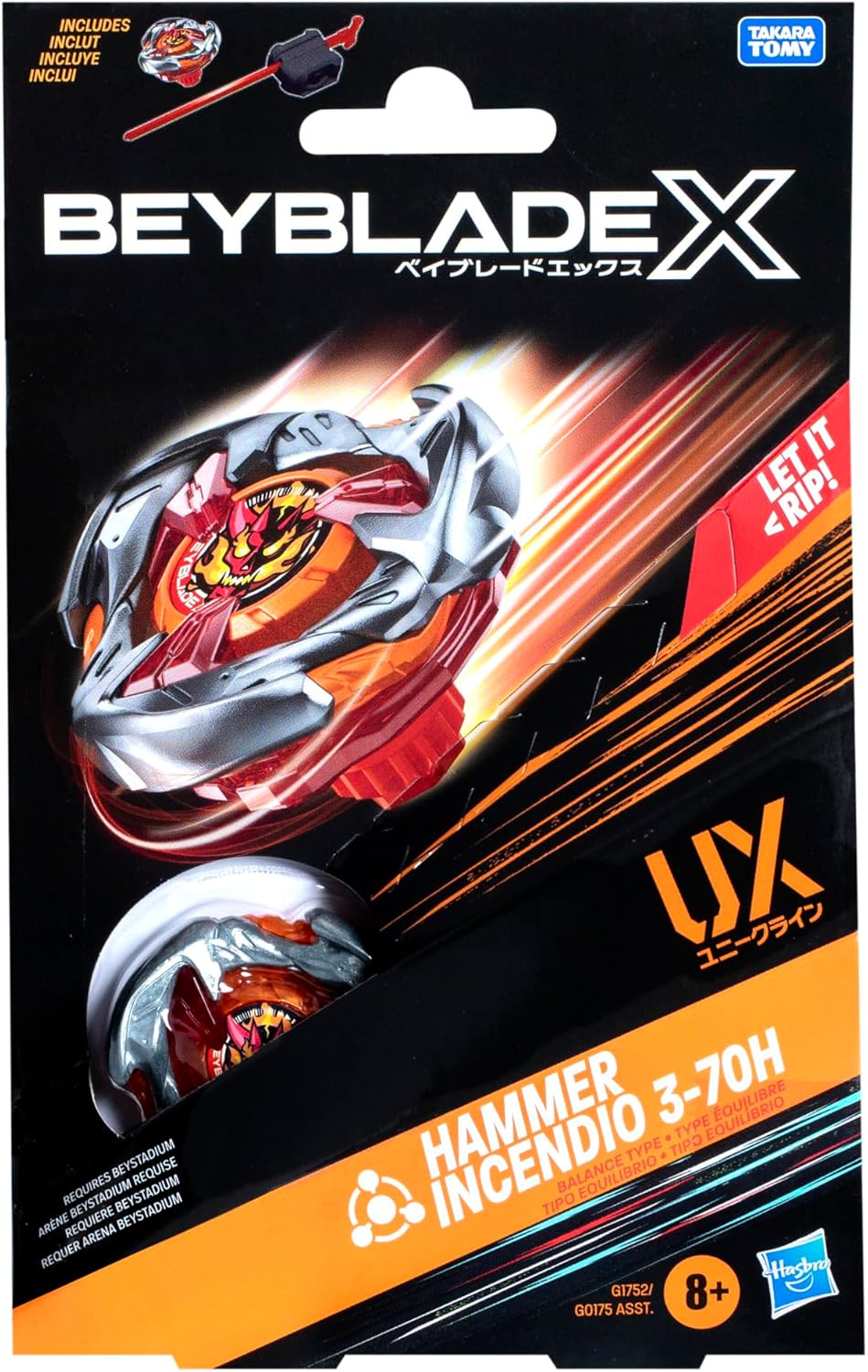 Beyblade X Hammer Incendio 3-70H UX Starter Pack Set