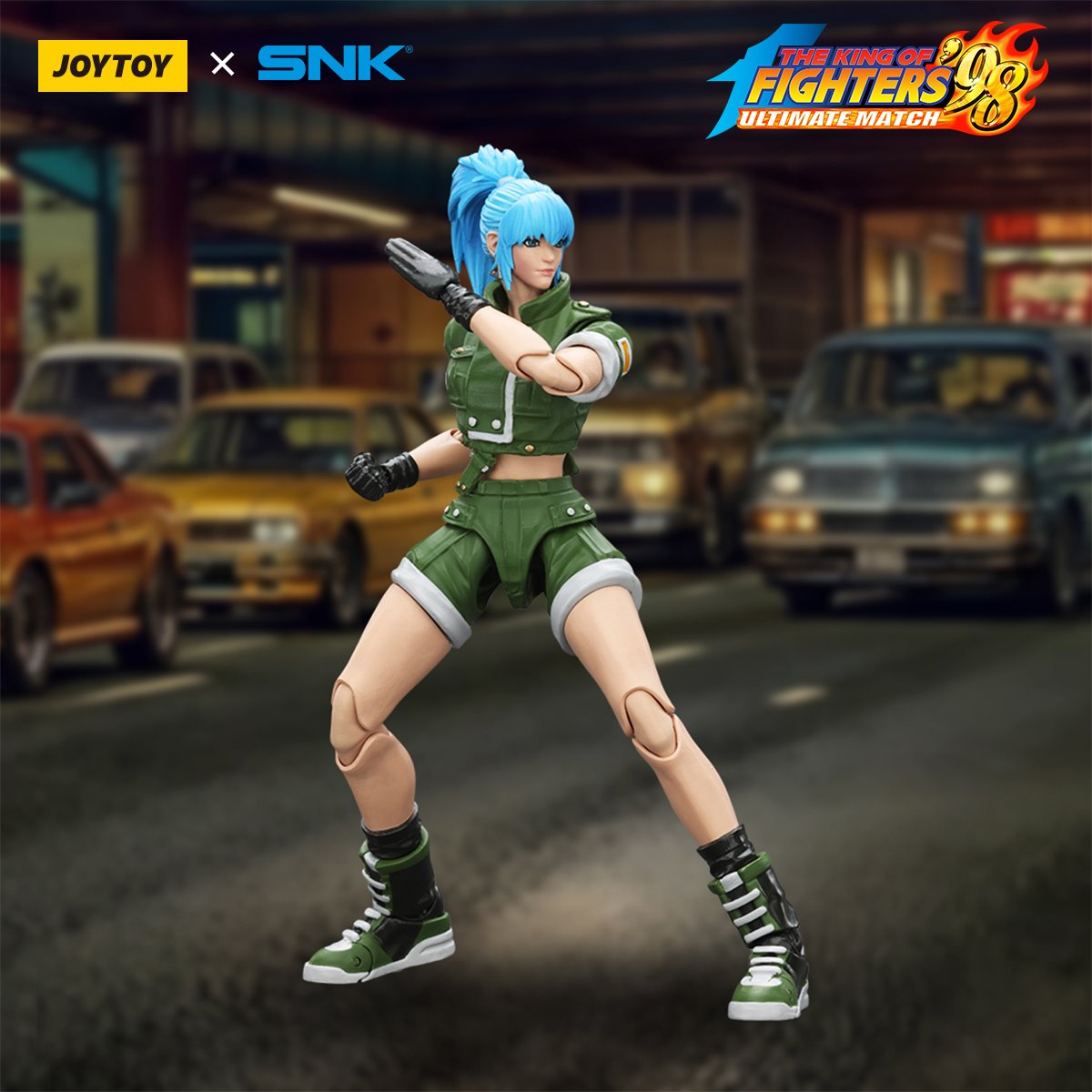 King of Fighters '98 Ultimate Match Ikari Warriors Team Leona Heidern 1:18 Scale Action Figure