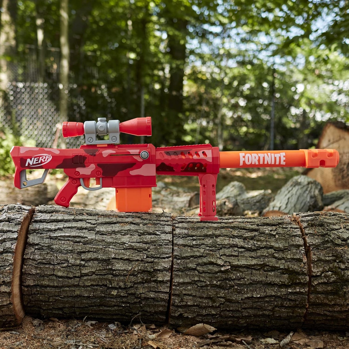 NERF Fortnite Heavy SR Blaster Scope, Big Blaster, 6 Mega Darts, 6-Dart Clip, Kids Toy Foam Blasters, Fortnite Toys for Boys and Girls