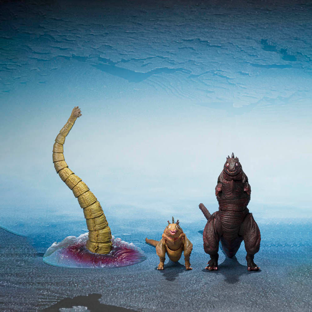 Godzilla 2016 The Second Form, Third Form, and Giant Unidentified Creature S.H.MonsterArts Action Figure Set