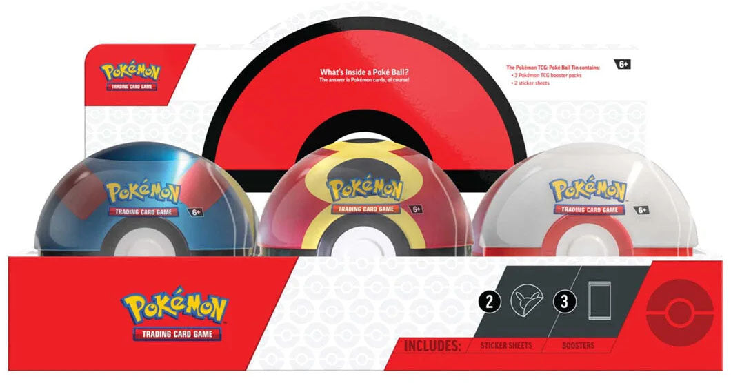 Pokémon TCG: Poké Ball Tin 2025 Display Pack of 6