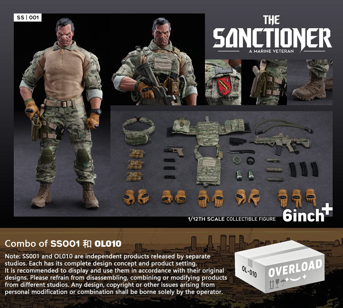 6Inch+ The Sanctioner SS001 1/12 Action Figure