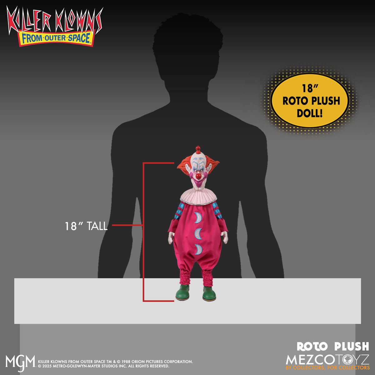 Killer Klowns From Outer Space Slim Mezco Designer Series 18-Inch Roto Plush Doll