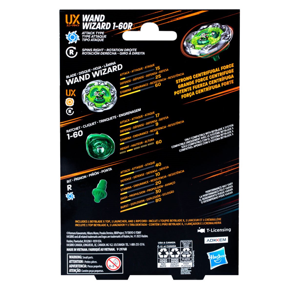 Beyblade X Wand Wizard 1-60R UX Starter Pack Set