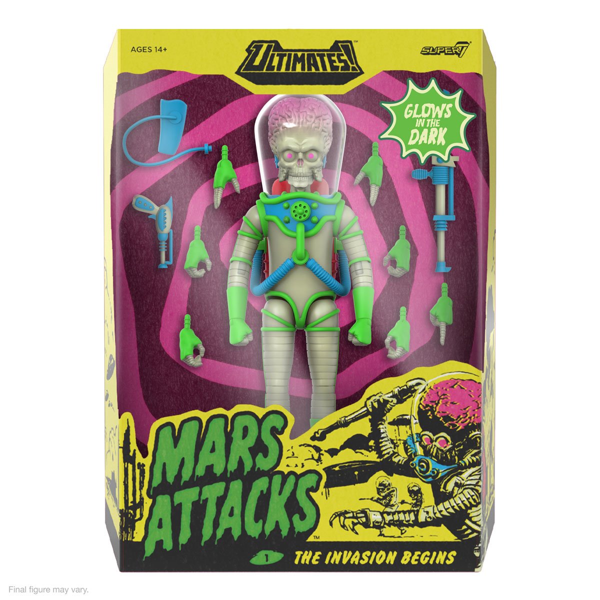Mars Attacks! Ultimates Martian (Invasion Begins Glow-in-the-Dark) 7-Inch Scale Action Figure