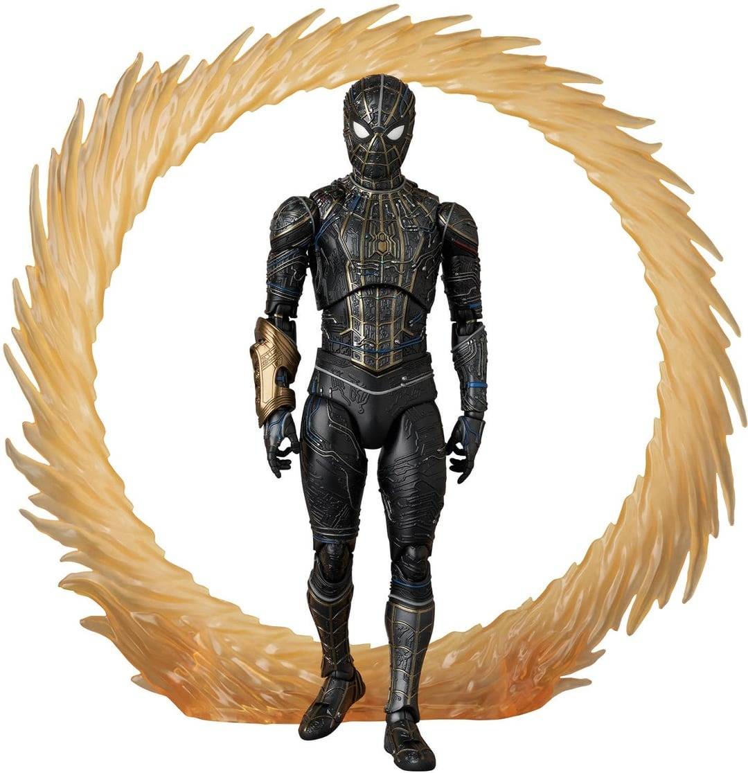 Marvel Spider-Man Black & Gold Suit (No Way Home) MAFEX Action Figure
