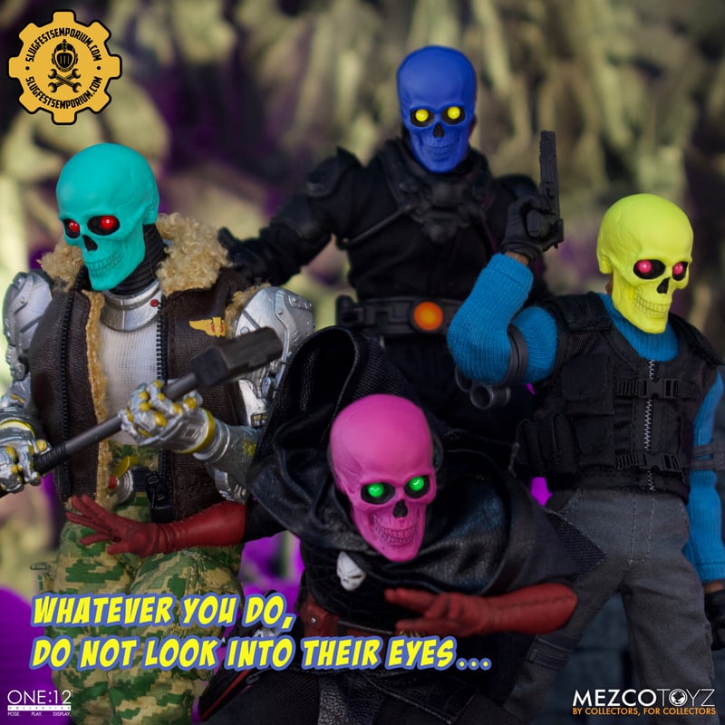 Neon Nightmare One:12 Collective Multicolor Four Skull Set