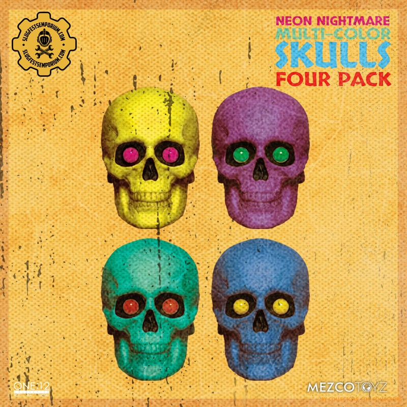 Neon Nightmare One:12 Collective Multicolor Four Skull Set