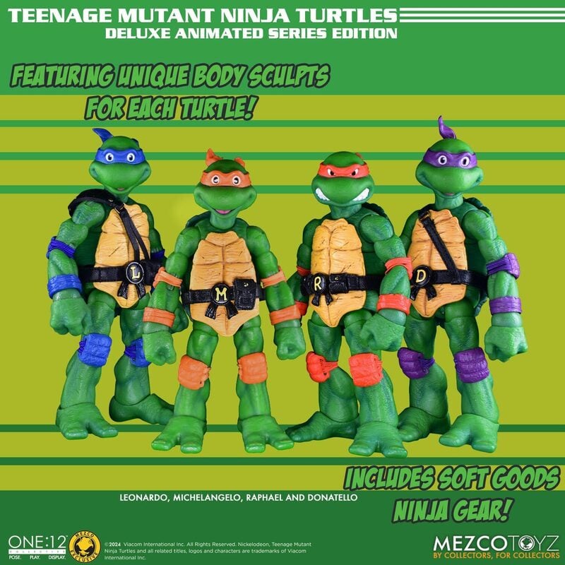 Teenage Mutant Ninja Turtles Deluxe Animated Series Edition Exclusive One:12 Collective Action Figures Set