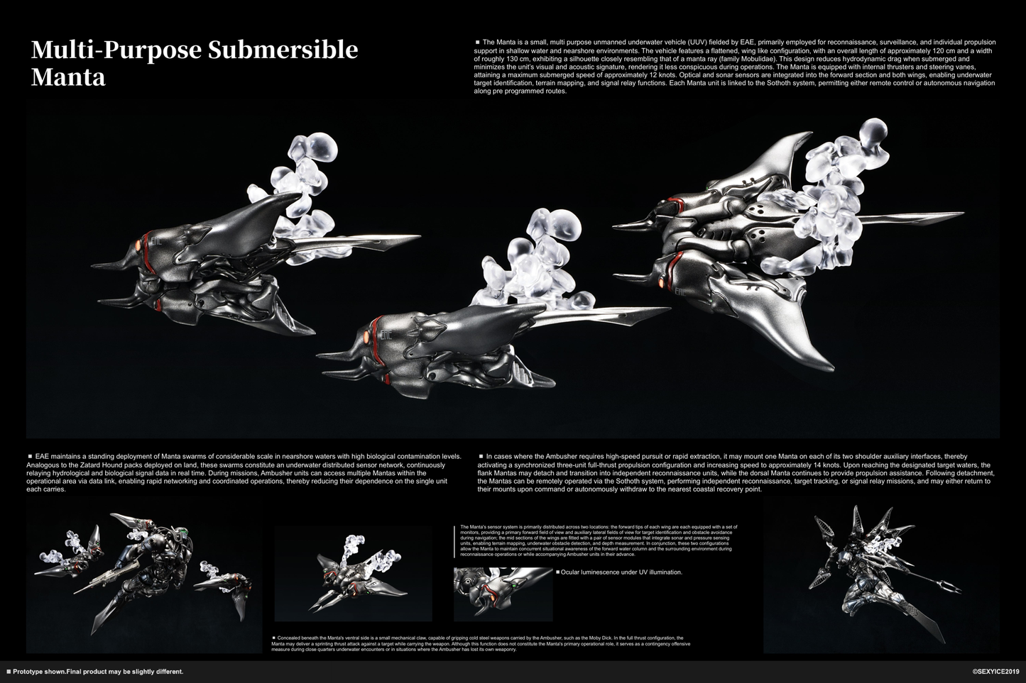Vermin Series: EAE Canine-Type Biological Weapon Multi-Purpose Submersible Manta Action Figure