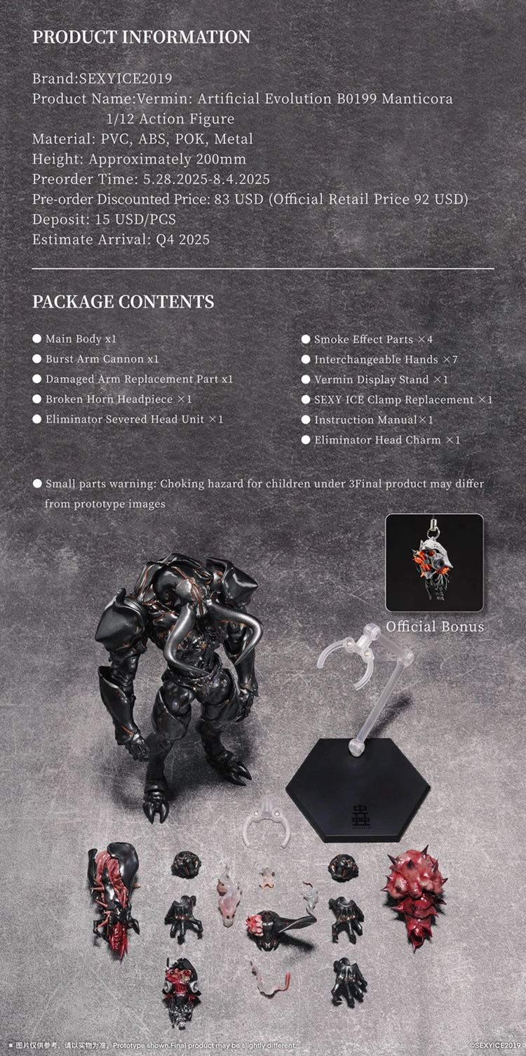 Vermin Series: Artificial Evolution B0199 Manticora 1/12 Scale Action Figure