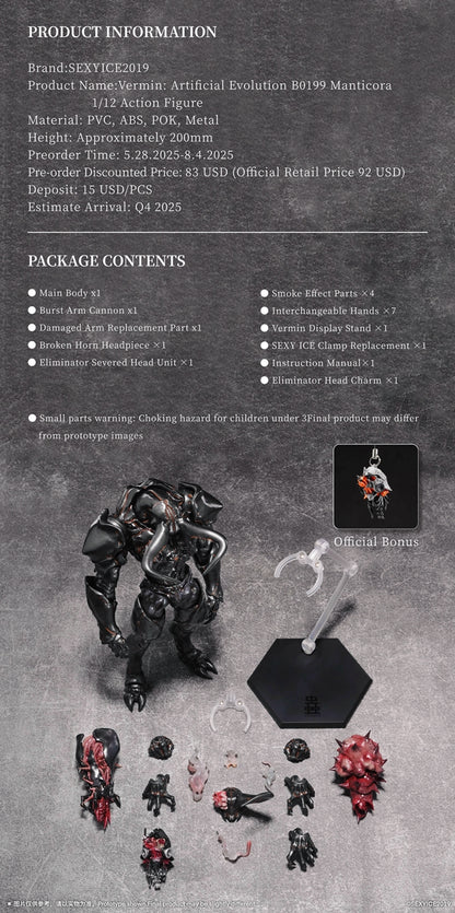 Vermin Series: Artificial Evolution B0199 Manticora 1/12 Scale Action Figure