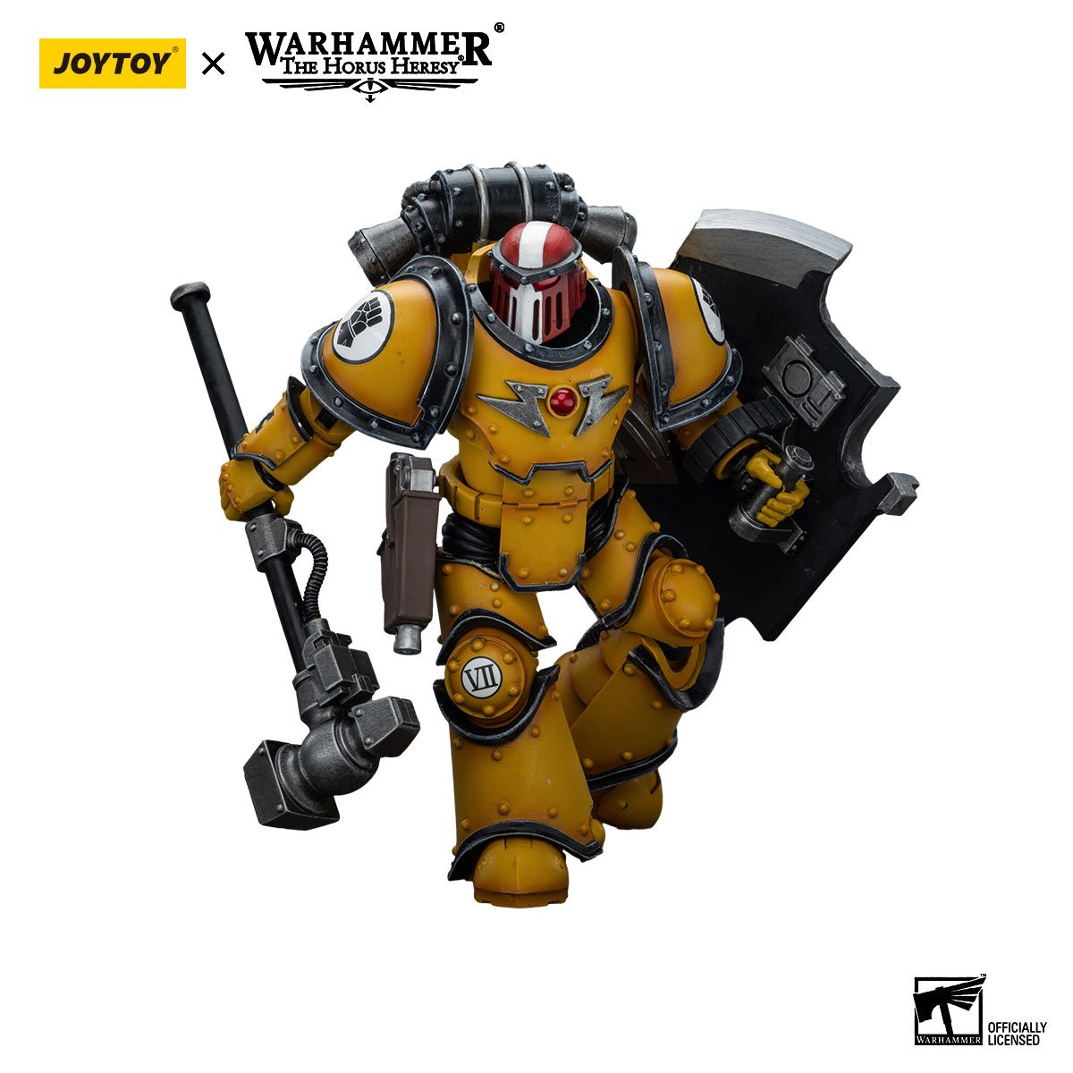 Warhammer 40,000 Imperial Fists Legion MkIII Breacher Squad Sergeant Thunder Hammer 1:18 Scale Action Figure