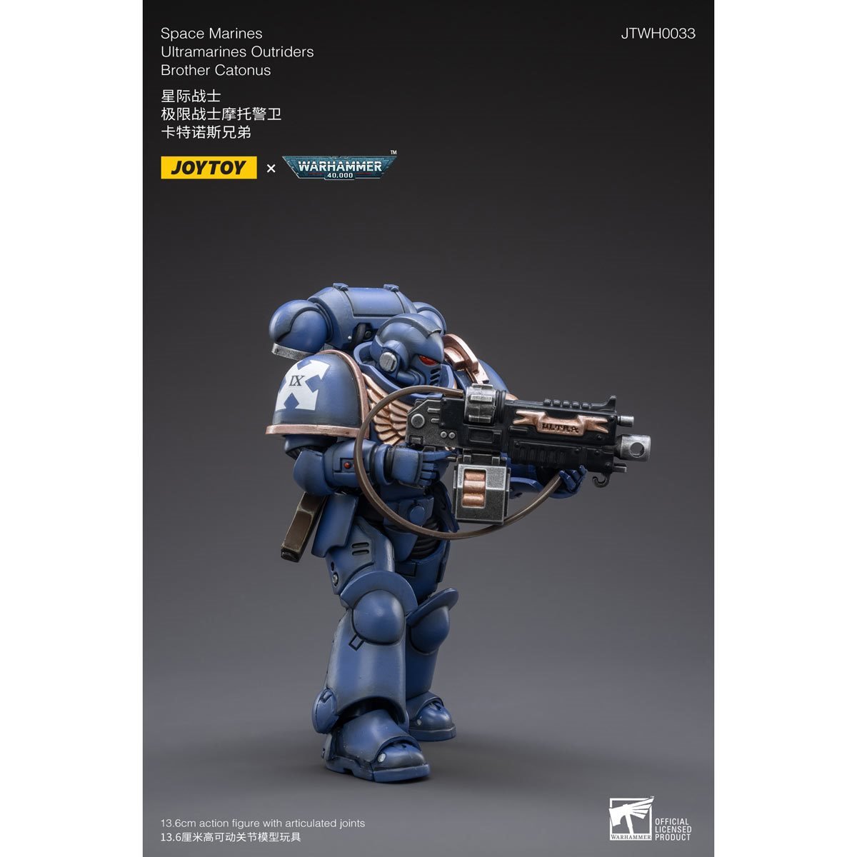 Warhammer 40,000 Space Marines Ultramarines Outriders Brother Catonus 1:18 Scale Action Figure