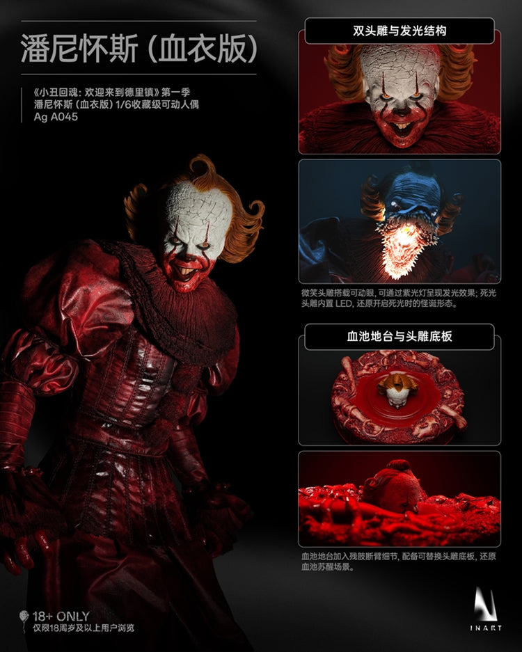 INART IT: Welcome to Derry Season 1 – Pennywise (Bloody Version) 1/6 Collectible Figure