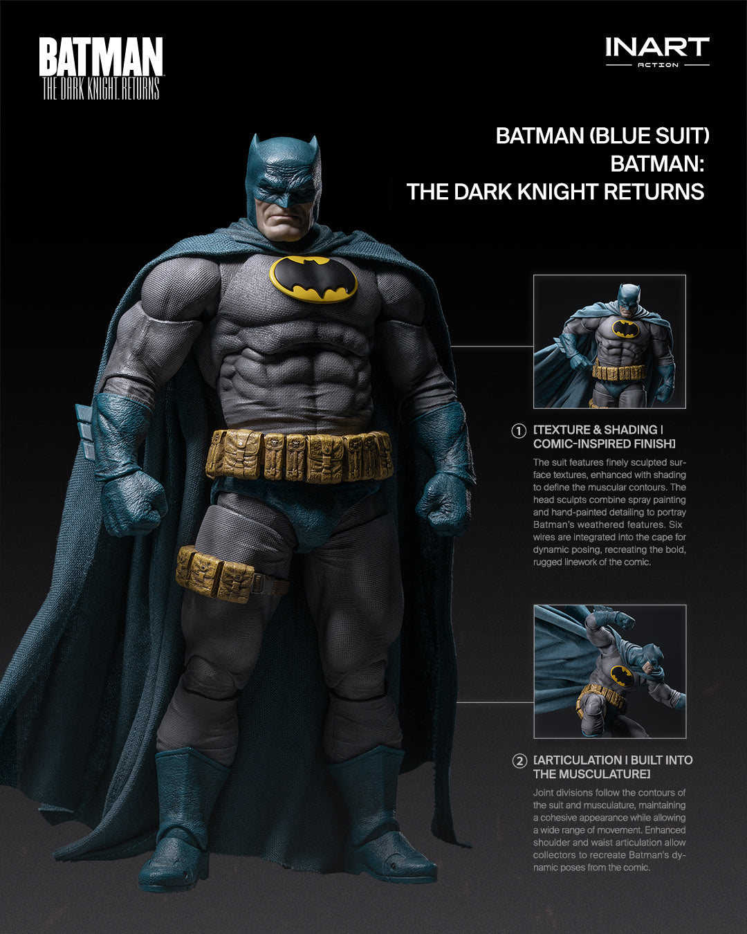 INART Batman: The Dark Knight Returns - Batman (Blue Suit) 1/12 Action Figure