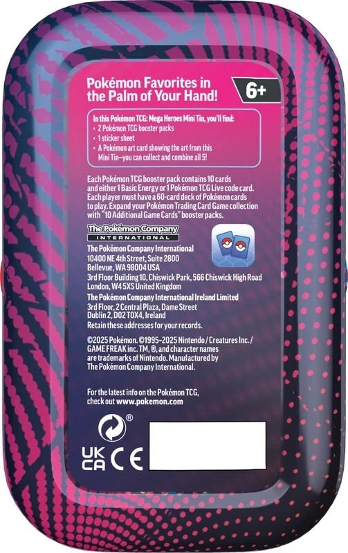 Pokémon TCG: Mega Heroes Mini Tin Display (10-Pack)