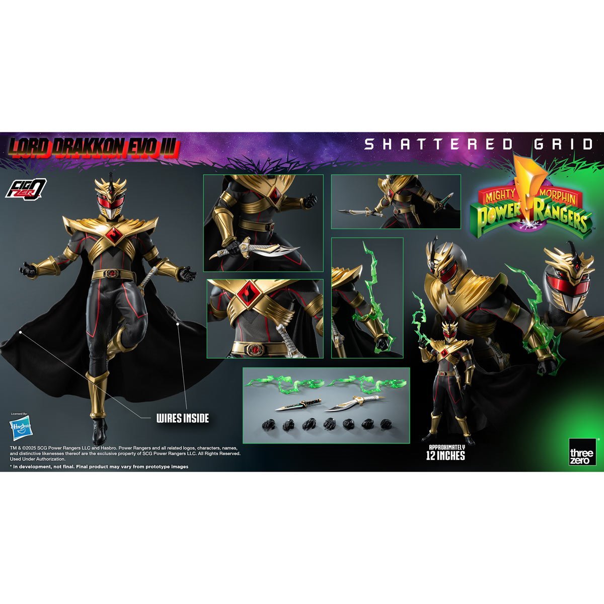 Mighty Morphin Power Rangers: Shattered Grid Lord Drakkon Evo III FigZero 1:6 Scale Action Figure