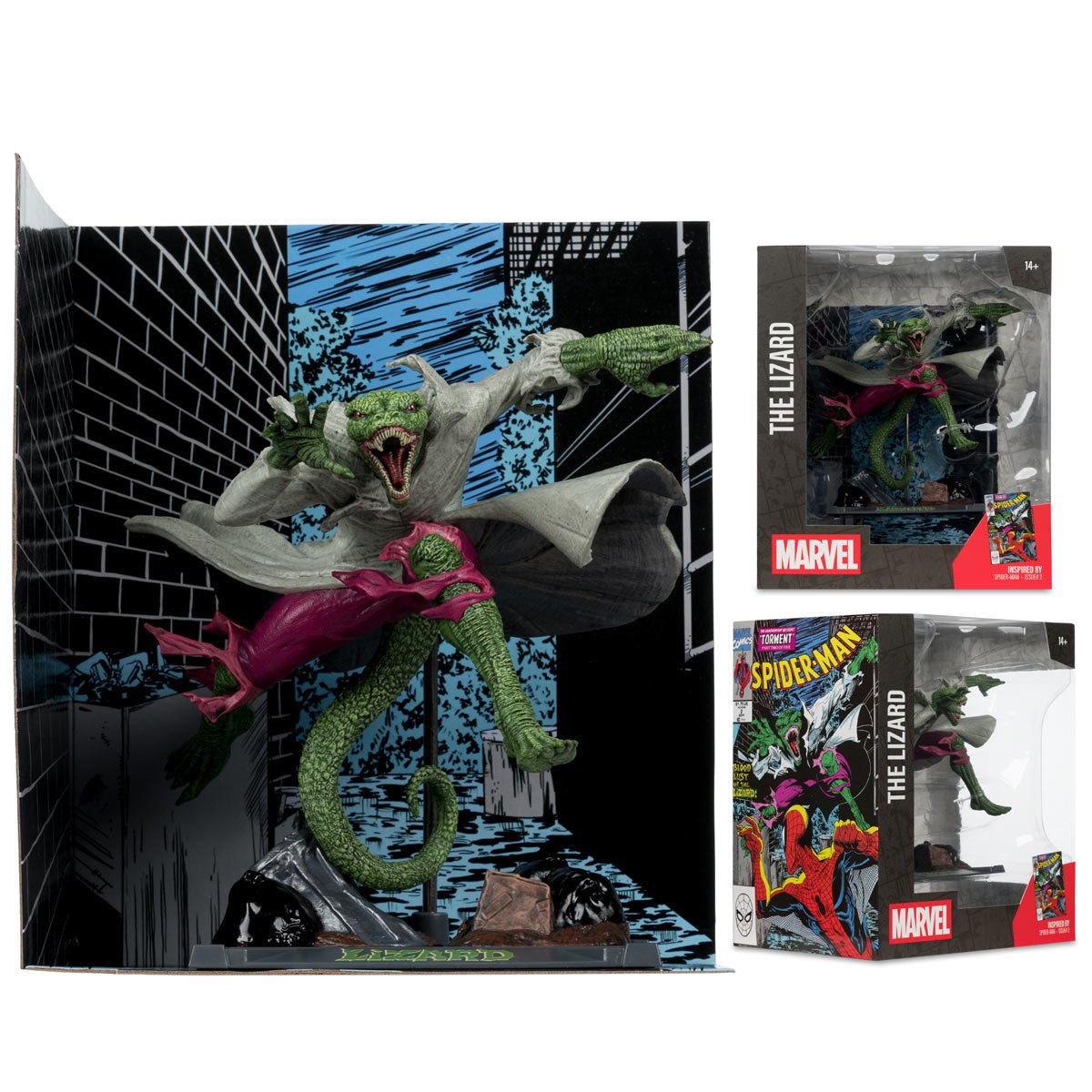 Marvel Collection Wave 6 The Lizard Spider-Man #2 1:10 Scale Posed Figure with Scene