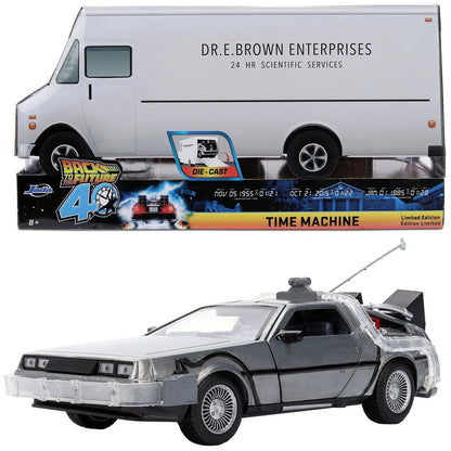 Hollywood Rides Back to the Future Time Machine 40th Anniversary 1:24 Scale Die-Cast Metal Vehicle