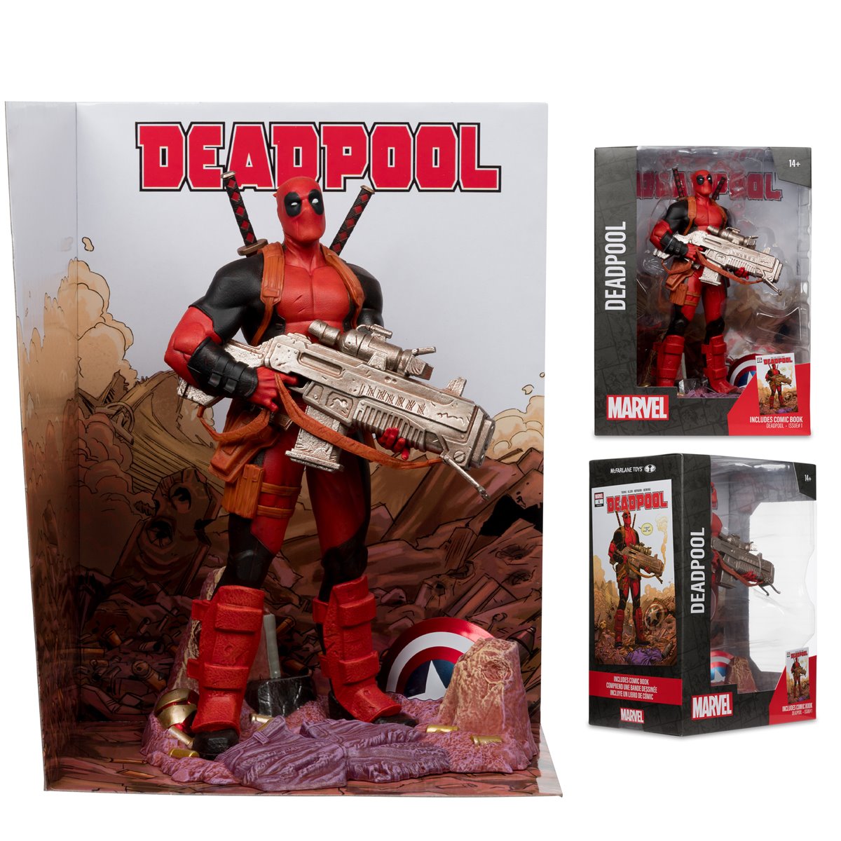 Marvel Wave 5 Deadpool #1 1:6 Scale Posed Figure with Scene and Comic