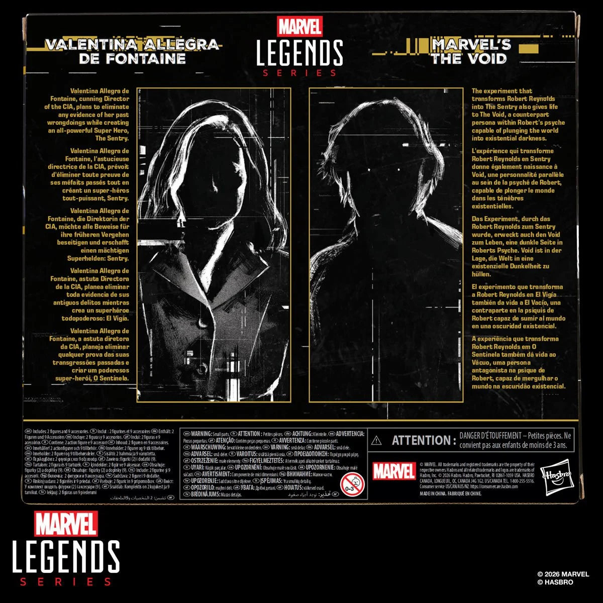 Thunderbolts Marvel Legends Series Valentina Allegra de Fontaine and The Void 6-Inch Action Figures