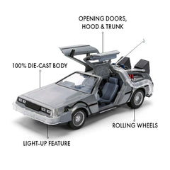 Hollywood Rides Back to the Future Time Machine 40th Anniversary 1:24 Scale Die-Cast Metal Vehicle