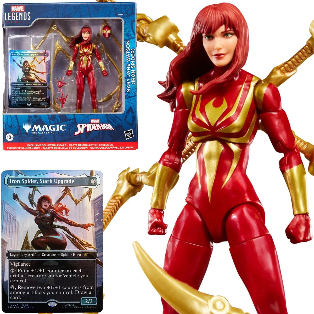 Spider-Man Marvel Legends Magic: The Gathering Mary Jane Watson (Iron Spider) 6-Inch Action Figure and Card