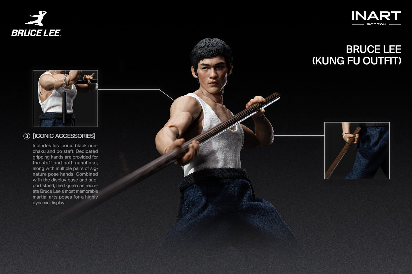 INART Bruce Lee (Kung Fu Outfit) 1/12 Action Figure