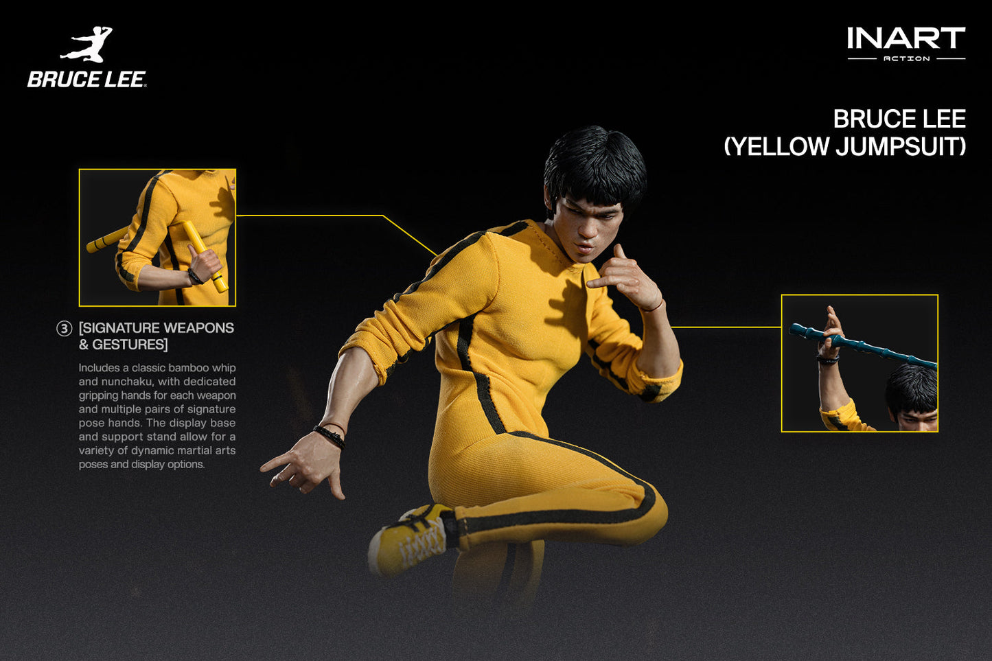 INART Bruce Lee (Yellow Jumpsuit) 1/12 Scale Action Figure