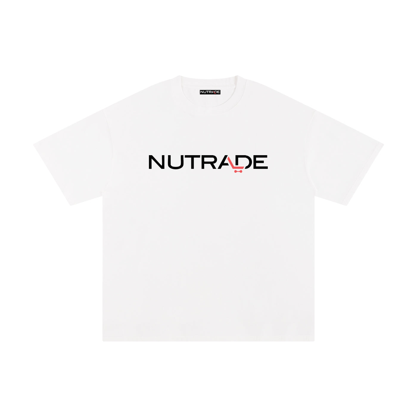 Nutrade Logo - Unisex Loose Fit Pure Cotton T-Shirt White