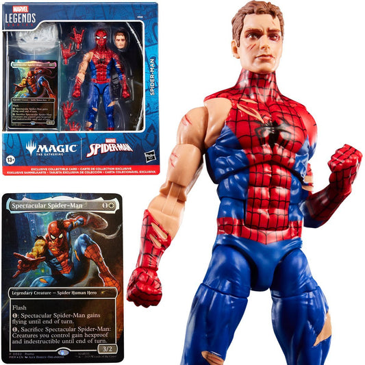 [Pre-Order] Spider-Man Marvel Legends Magic: The Gathering Battle-Damaged Spider-Man 6-Inch Action Figure and Card