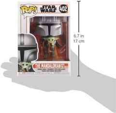 Pop! Star Wars: The Mandalorian - Mandalorian Flying with The Child, Grey