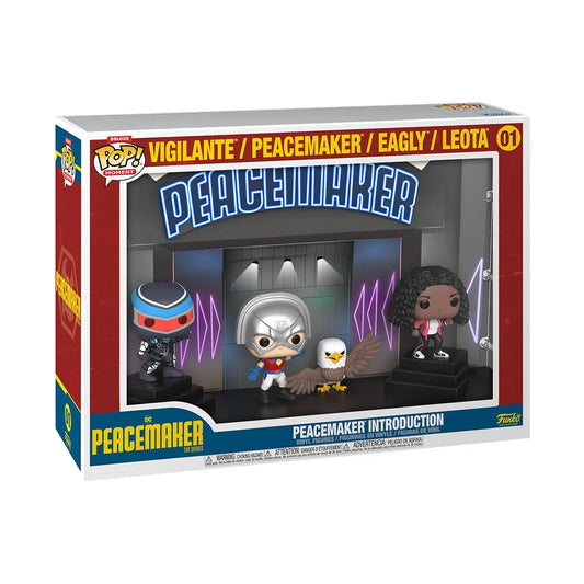 [Pre-Order] Pop! Moments: Peacemaker Introduction Vigilante Peacemaker Eagly Leota Deluxe