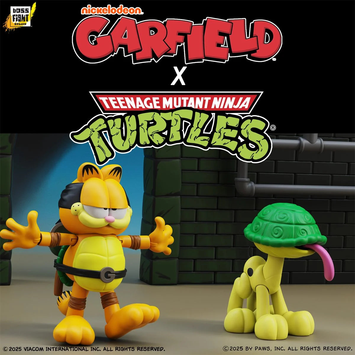 Garfield x Teenage Mutant Ninja Turtles Garfello and Sidekick Odie Action Figure 2-Pack