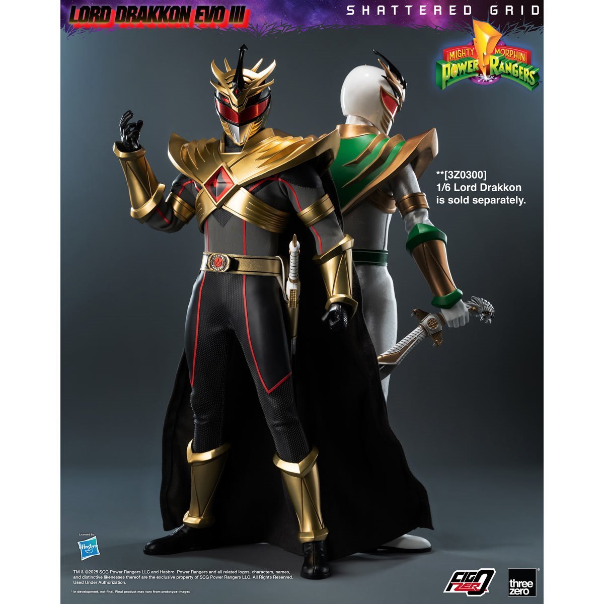 Mighty Morphin Power Rangers: Shattered Grid Lord Drakkon Evo III FigZero 1:6 Scale Action Figure