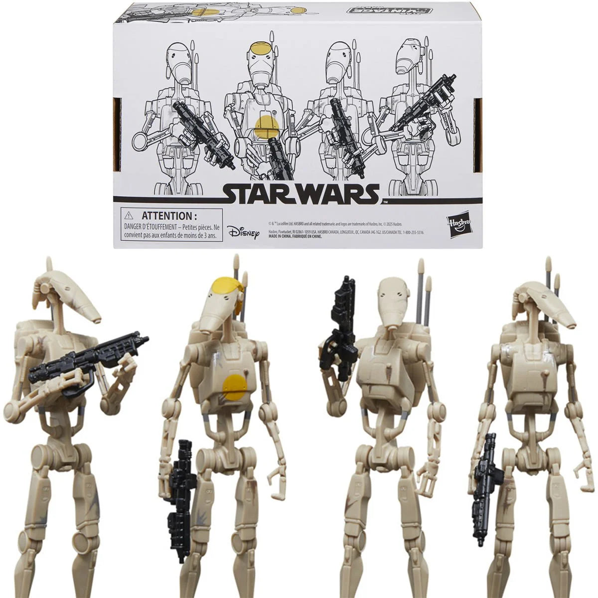 Star Wars The Vintage Collection Battle Droid 3 3/4-Inch Action Figures 4-Pack